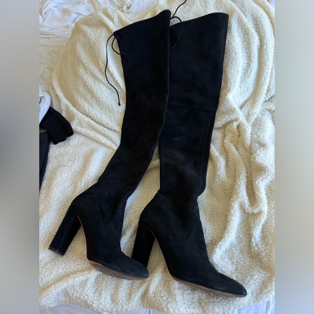Stuart Weitzman Highland boots OTK Black suede